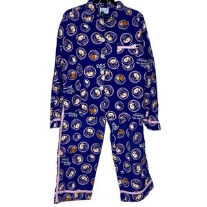 Paul Frank Pajama Set Hamster Rollin With the Homies Y2K Blue Pink Trim Size XL